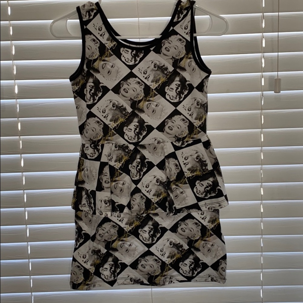 Marilyn Monroe dress collage black and white